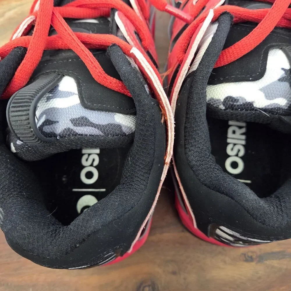 RARE Osiris D3 2001 Skateboard Shoes Women’s 7.5-8 Red w/Black/Gray Camo EUC